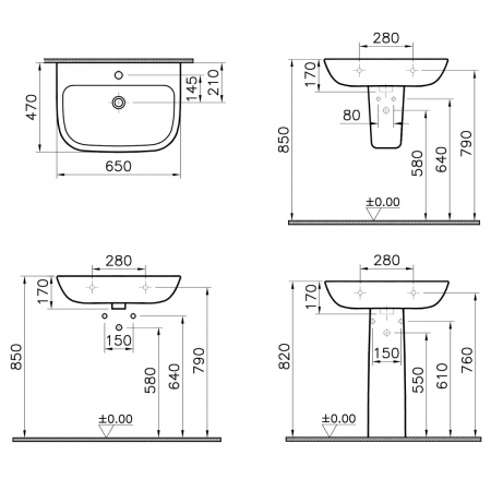 Lavoar / chiuveta baie 65cm | 5504L003-0001 [1]