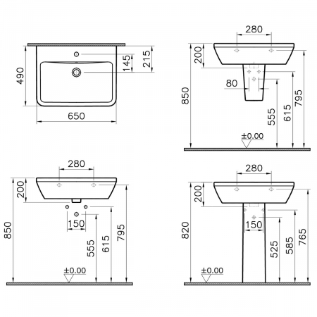 Lavoar / chiuveta baie 65cm | 7051B003-0001 [1]