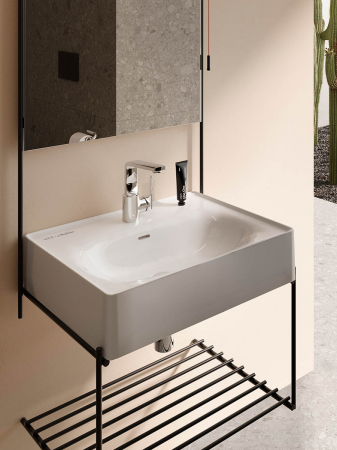 Lavoar / chiuveta baie 80cm, cu orificiul pentru baterie si preaplin, alb | 7242B403-0001 [2]