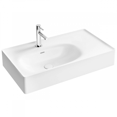 Lavoare - Lavoar / chiuveta baie 80cm, cu orificiul pentru baterie si preaplin, alb | 7242B403-0001