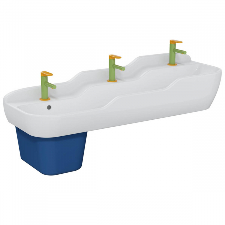 Lavoare baie pentru copii - Lavoar / chiuveta baie copii cu 3 nivele, 125cm, 3 orificii pentru baterie, cu orificiul preaplin | 7352B003-1742