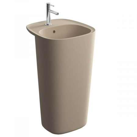 Lavoare - Lavoar / chiuveta baie monobloc cu orificiul pentru baterie si preaplin, bej argilos mat | 7814B474-0001