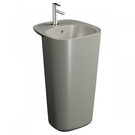 Lavoare - Lavoar / chiuveta baie monobloc, cu orificiul pentru baterie si preaplin, taupe mat | 7814B420-0001