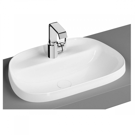 Lavoare - Lavoar / chiuveta baie ovala pe blat57cm, cu orificiu pentru baterie, fara orificiul preaplin, negru mat | 5696B483-0041