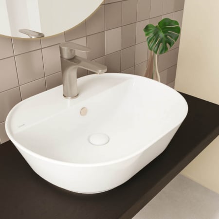 Lavoar / chiuveta baie ovala tip bol 55cm, cu orificiul pentru baterie si preaplin | 7428B003-0001 [8]