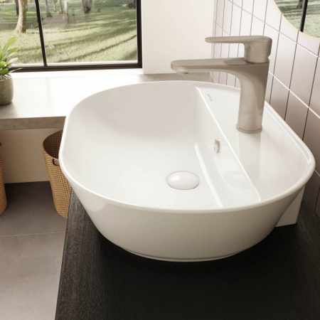 Lavoar / chiuveta baie ovala tip bol 55cm, cu orificiul pentru baterie si preaplin | 7428B003-0001 [7]