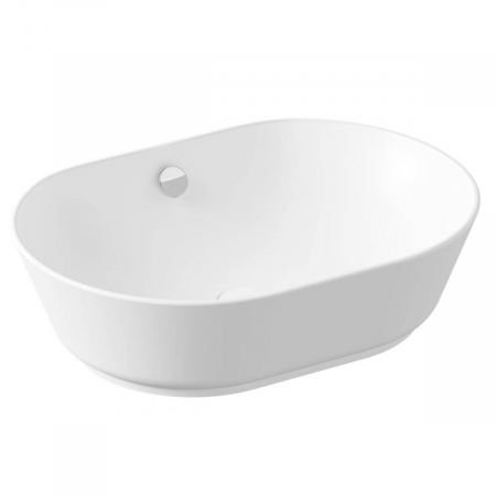 Lavoare - Lavoar / chiuveta baie ovala tip bol 55cm, fara orificiu baterie, cu orificiul preaplin, alb mat | 7427B001-0012