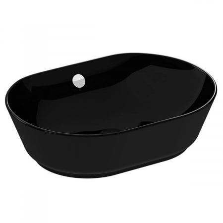 Lavoare - Lavoar / chiuveta baie ovala tip bol 55cm, fara orificiu baterie, cu orificiul preaplin, negru | 7427B070-0012