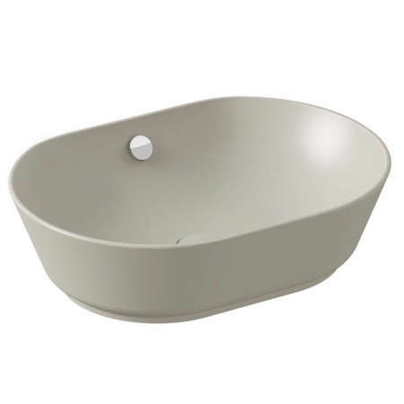 Lavoar / chiuveta baie ovala tip bol 55cm, fara orificiu baterie, cu orificiul preaplin, taupe mat | 7427B020-0012
