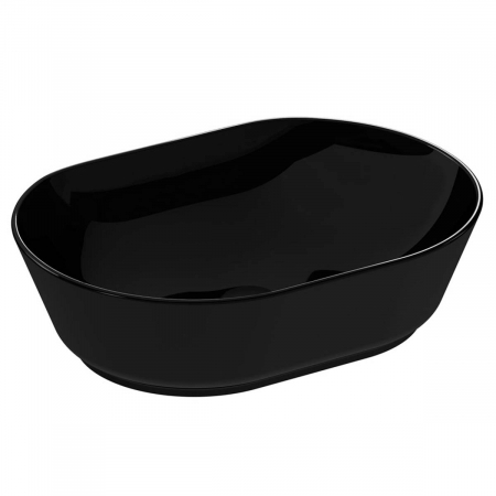 Lavoare - Lavoar / chiuveta baie ovala tip bol 55cm, fara orificiu baterie, fara orificiul preaplin, negru | 7427B070-0016