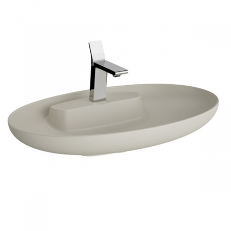 Lavoare - Lavoar / chiuveta baie ovala tip bol 75cm cu orificiu pentru baterie, fara orificiul preaplin, taupe mat | 5881B420-0563