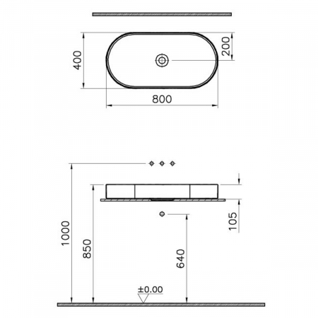 Lavoar / chiuveta baie ovala tip bol 80cm | M58000002000 [1]