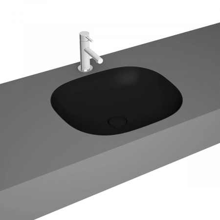 Lavoare - Lavoar / chiuveta baie patrata sub blat 45cm, fara orificiu baterie, fara orificiul preaplin, negru mat | 7810B483-1083