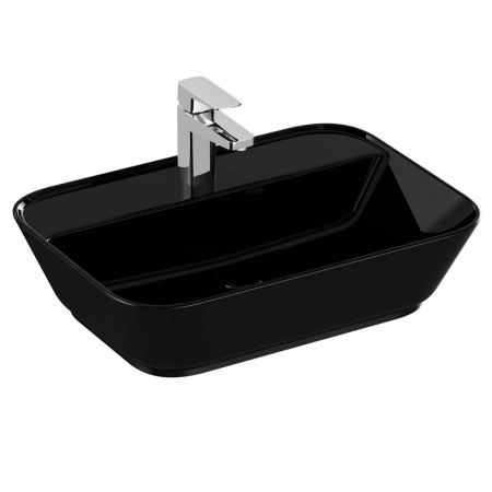 Lavoare - Lavoar / chiuveta baie patrata tip bol 60cm, cu orificiu pentru baterie, fara orificiul preaplin, negru | 7426B070-0041
