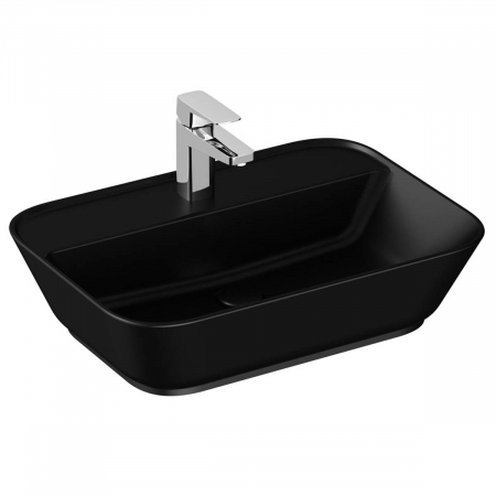Lavoare - Lavoar / chiuveta baie patrata tip bol 60cm, cu orificiu pentru baterie, fara orificiul preaplin, negru mat | 7426B083-0041