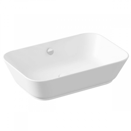 Lavoare - Lavoar / chiuveta baie patrata tip bol 60cm, fara orificiu baterie, cu orificiul preaplin, alb mat | 7425B001-0012