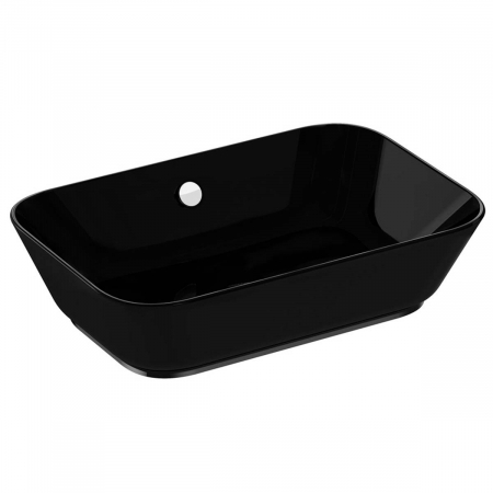 Lavoare - Lavoar / chiuveta baie patrata tip bol 60cm, fara orificiu baterie, cu orificiul preaplin, negru | 7425B070-0012