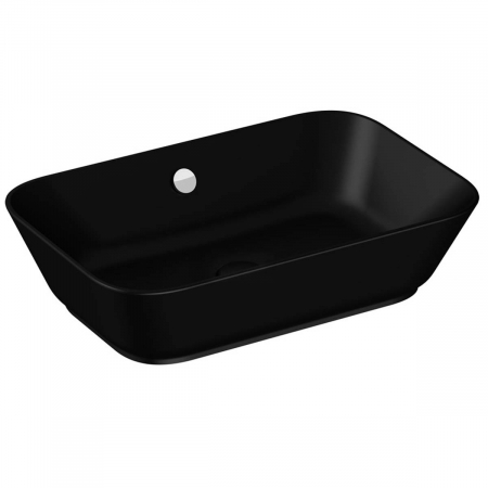 Lavoare - Lavoar / chiuveta baie patrata tip bol 60cm, fara orificiu baterie, cu orificiul preaplin, negru mat | 7425B083-0012