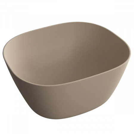 Lavoare - Lavoar / chiuveta baie patrata tip bol inalt, 45cm fara orificiu baterie, fara orificiul preaplin, bej argilos mat | 7811B474-0016