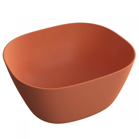 Lavoare - Lavoar / chiuveta baie patrata tip bol inalt, 45cm fara orificiu baterie, fara orificiul preaplin, roz teracota mat | 7811B477-0016
