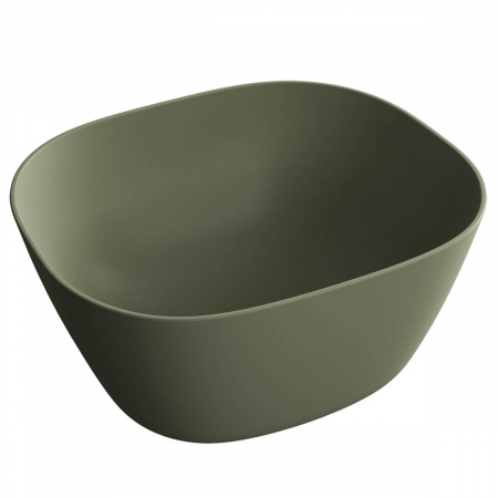 Lavoare - Lavoar / chiuveta baie patrata tip bol inalt, 45cm fara orificiu baterie, fara orificiul preaplin, verde muschi mat | 7811B475-0016