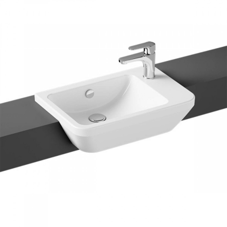 Lavoare - Lavoar / chiuveta baie semiincastrat, 55cm, cu orificiu pentru baterie, fara orificiul preaplin, scurt projection | 7338B003-0001