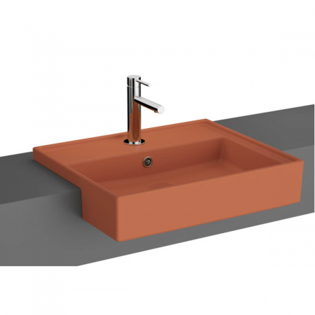Lavoare - Lavoar / chiuveta baie semiincastrat cu orificiul pentru baterie si preaplin | 7412B077-0001