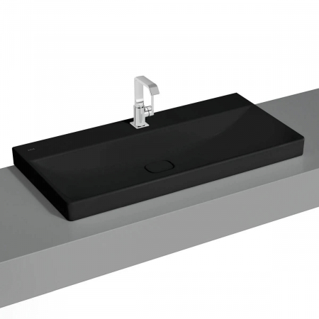 Lavoar / chiuveta baie standard 100cm cu orificiu pentru baterie, fara orificiul preaplin, pe blat | 7529B083-0937