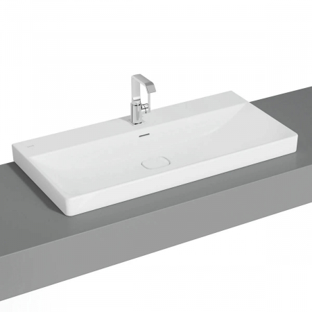 Lavoare - Lavoar / chiuveta baie standard 100cm cu orificiul pentru baterie si preaplin, pe blat | 7529B001-0973