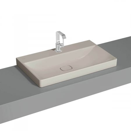 Lavoare - Lavoar / chiuveta baie standard 80cm cu orificiu pentru baterie, fara orificiul preaplin, pe blat | 7527B020-0937