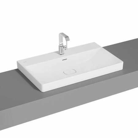 Lavoare - Lavoar / chiuveta baie standard 80cm cu orificiul pentru baterie si preaplin, pe blat | 7527B001-0973