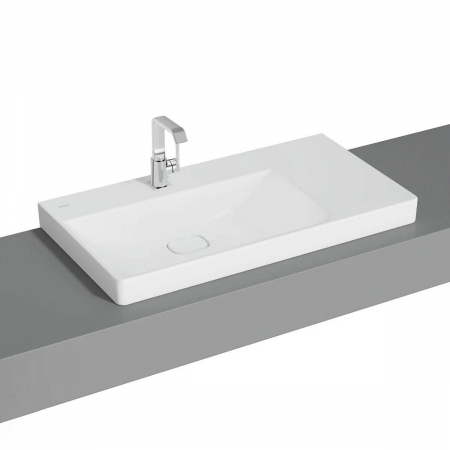 Lavoare - Lavoar / chiuveta baie standard, 90cm cu orificiu pentru baterie, fara orificiul preaplin, pe blat | 7528B001-0937