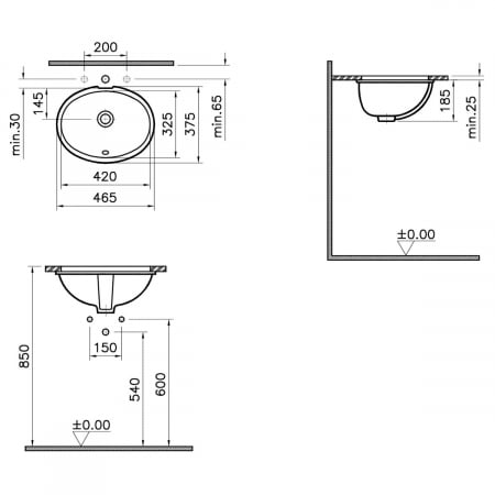 Lavoar / chiuveta baie sub blat 42cm | 6039B003-0012 [1]