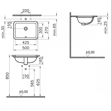 Lavoar / chiuveta baie sub blat 43cm | 5474B003-0618 [1]