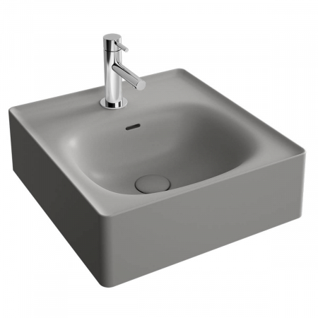 Lavoare - Lavoar / chiuveta baie tip bol 43cm, cu orificiul pentru baterie si preaplin, culoare piatra gri mat | 7240B476-0631