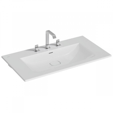 Lavoare - Lavoar / chiuveta baie tip vanity 100cm, cu 3 orificii pentru baterie, cu orificiul preaplin | 7539B003-0033
