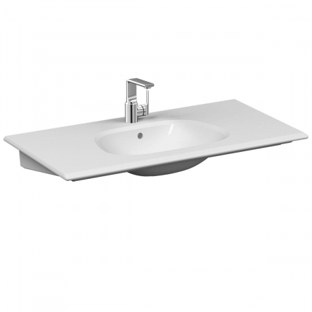 Lavoar / chiuveta baie tip vanity 100cm, cu orificiul pentru baterie si preaplin, alb | 5709B403-0001