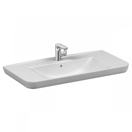 Lavoar / chiuveta baie tip vanity 100cm, cu orificiul pentru baterie si preaplin, alb | 5948B003-0001