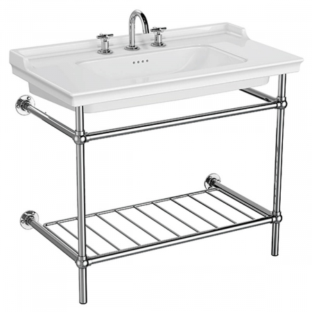 Lavoare - Lavoar / chiuveta baie tip vanity, 3 orificii pentru baterie, orificiu preaplin 100cm, cu picioare metalice | 7803B003-6176