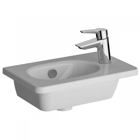 Lavoar / chiuveta baie tip vanity 45cm, proiectie scurta cu orificiu pentru baterie pe dreapta, cu orificiul preaplin | 7789B003-0029