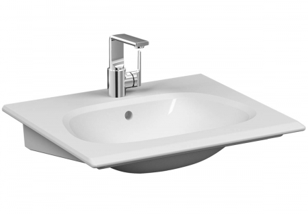 Lavoar / chiuveta baie tip vanity, 65cm, cu orificiul pentru baterie si preaplin, alb | 5707B403-0001