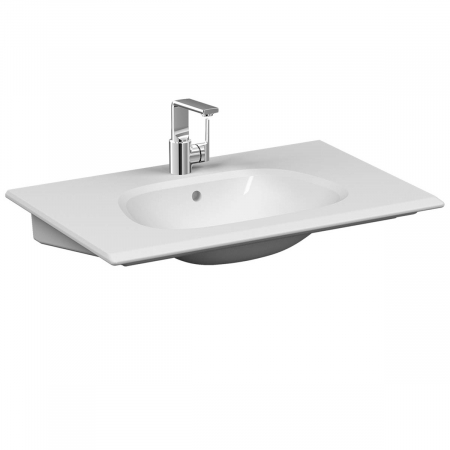 Lavoar / chiuveta baie tip vanity 80cm, cu orificiul pentru baterie si preaplin, alb | 5708B403-0001