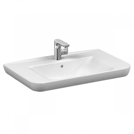 Lavoar / chiuveta baie tip vanity 80cm, cu orificiul pentru baterie si preaplin, alb | 5947B003-0001