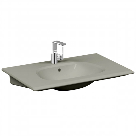 Lavoar / chiuveta baie tip vanity 80cm, cu orificiul pentru baterie si preaplin, taupe mat | 5708B420-0001