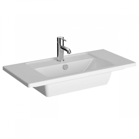 Lavoar / chiuveta baie tip vanity, cu orificiu baterie, cu orificiul preaplin, proiectie scurta 80cm | 7036B003-0001