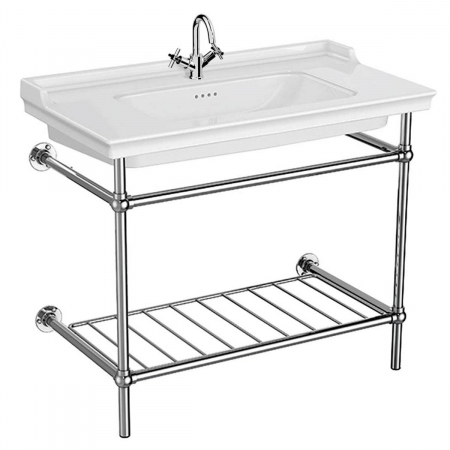 Lavoare - Lavoar / chiuveta baie tip vanity, cu orificiu pentru baterie si preaplin 100cm, cu picioare metalice | 7803B003-6175