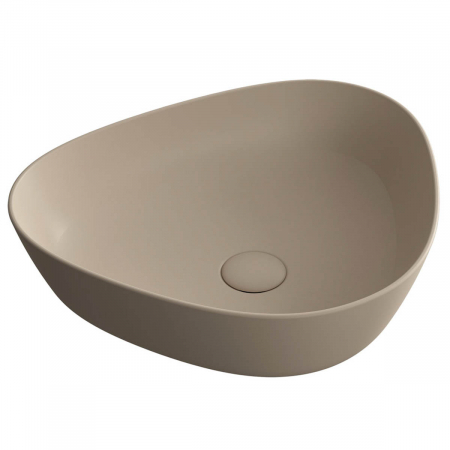 Lavoare - Lavoar / chiuveta baie triunghiulara tip bol slim 47cm fara orificiu baterie, fara orificiul preaplin, bej argilos mat | 7812B474-0016