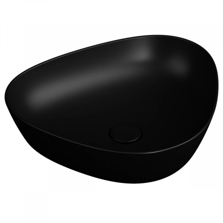 Lavoare - Lavoar / chiuveta baie triunghiulara tip bol slim 47cm fara orificiu baterie, fara orificiul preaplin, negru mat | 7812B483-0016