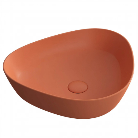 Lavoare - Lavoar / chiuveta baie triunghiulara tip bol slim 47cm fara orificiu baterie, fara orificiul preaplin, roz teracota mat | 7812B477-0016