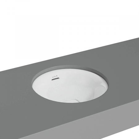 Lavoare - ‎Lavoar / chiuveta rotunda tip bol 40cm fara orificiu baterie, cu orificiul preaplin, sub blat | 7532B003-1082
